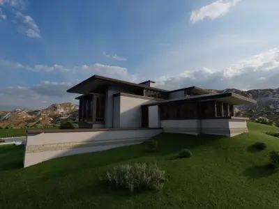 Casa Scene-villa-modern house 3D model 19