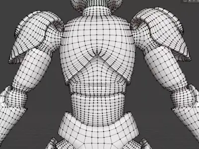 Cybernetic Cat Assassin High-Poly Bronze Mecha Robot Warrior Low-poly 3D model