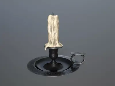 Candlestick candle Low-poly 3D model