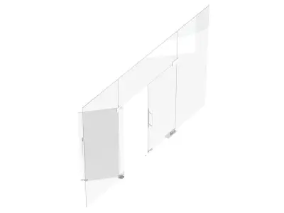 Office Tempered Glass Door 3D model