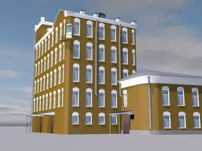 Five stored house 3D model
