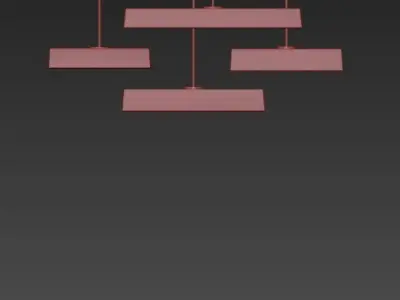Briggs three gold and squares hanging from ceiling 3D model
