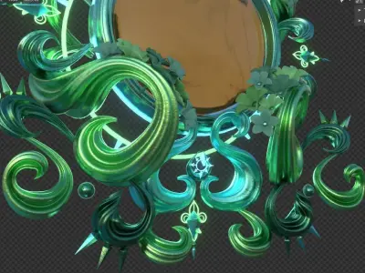 Curved Ornament Abstract Stopwatch 3D model