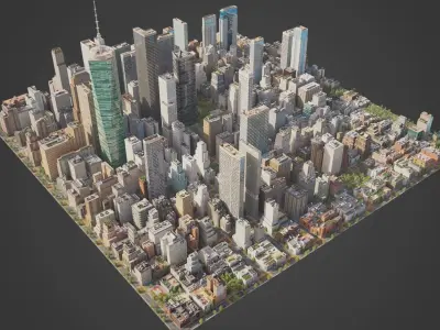 Realistic City S2 MAYA Low-poly 3D model
