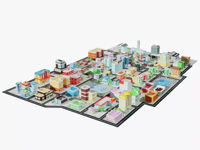 LowPolyCity city Low-poly 3D model