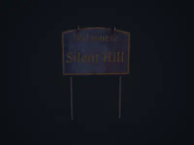 Silent Hill Sign Low-poly 3D model