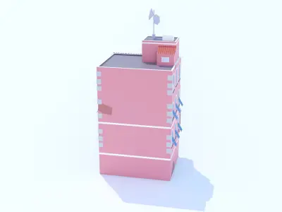 Italian Building number 9 Lowpoly Low-poly 3D model