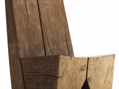 Industry West - Harvest Occasional Wooden Chair 3D model 3D model