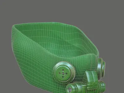 Gas mask helmet 3d model scifi Low-poly  Low-poly 3D model