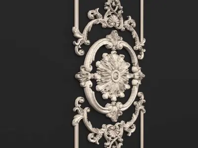 Decor 1 golden ornate ornaments 3D model