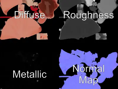 Elegant Lady in Peach Gown Rigged and Animated Character Model Low-poly 3D model