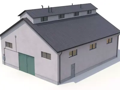 Industrial Building 25 PBR Low-poly 3D model