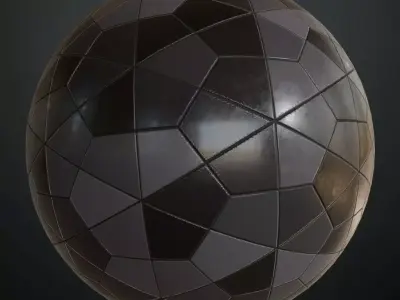 Modern Matte Charcoal Pentagonal Geometric Tiles PBR Seamless Texture