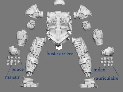 hulkbuster humanoid robot on printer 3D print model