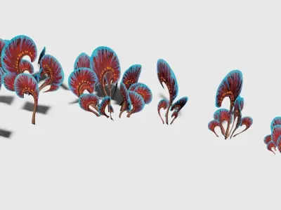 Glowing alien herbs 2 Low-poly 3D model