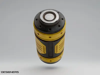 Sci-Fi Cylindrical Container PBR Low Poly 3D Model Low-poly 3D model