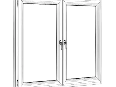 Wooden Window 1730mm x 1500mm 3D model