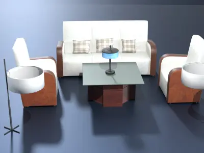 Modern Sofa Set 3D Model 3D model