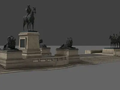 Ulysses S Grant Memorial Low-poly 3D model