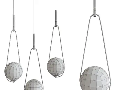 Pendant Lamp Loop Brass 3d model Low-poly 3D model