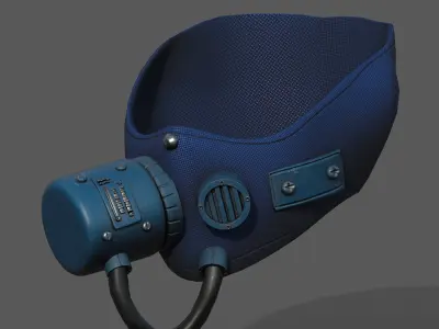 Gas mask respirator scifi futuristic  Low-poly 3D model 18