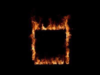 Fire combastion burn window 3D model