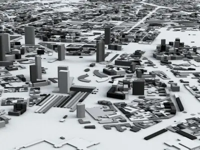 Milan Streets and Buildings 3D model