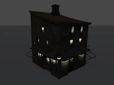 Corner House Low-poly 3D model