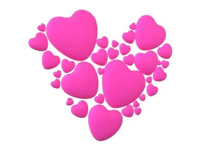 Combination Design Heart Icon v1 001 3D model