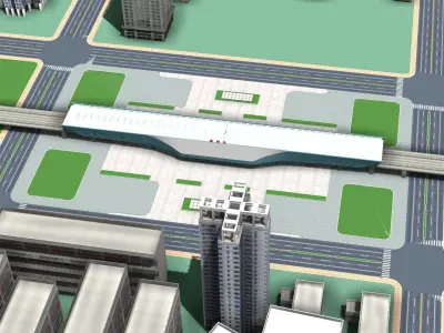 shu zhou railway station 3D model