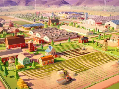 Farm 1 Low-poly 3D model