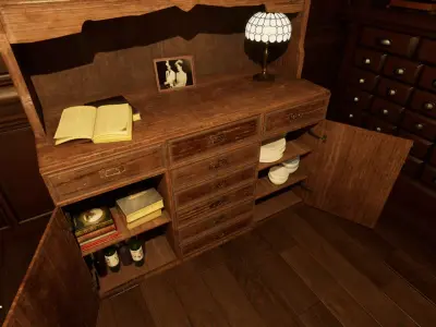 China Cabinet Low-poly 3D model