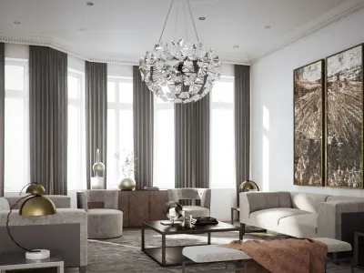 VRay - C4D Scene files - Living Room 2 Interior 3D model