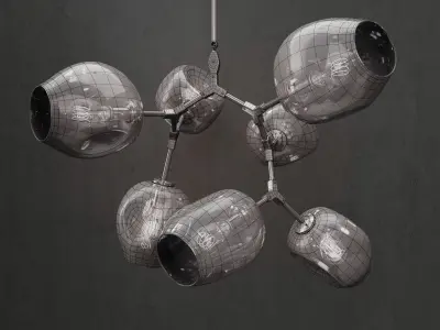 Branching bubble 7 lamps 2 3D model