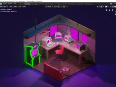 Nerd Room  Low-poly 3D model