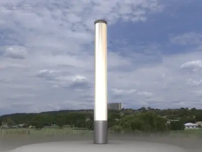 Street Light 10 Basic Low-Poly 180mm Low-poly 3D model