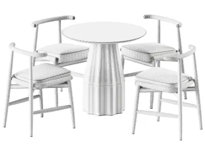 Burin Table D80 by Viccarbe and Chair Emilia by Meridiani 3D model