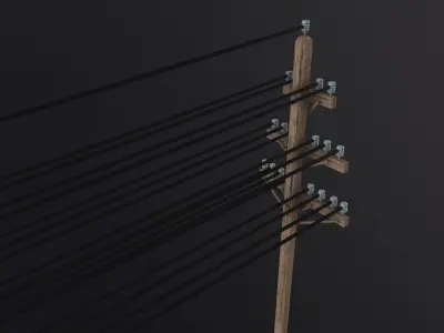 Electric Pole 3D Model Low-poly 3D model
