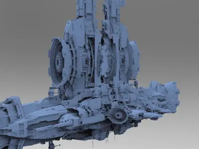 Sci-Fi Droid Prowler Ship Base 3 3D model