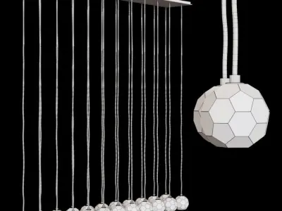 RH BOULE DE CRISTAL LINEAR CLUSTER CHANDELIER 72 Black  3D model