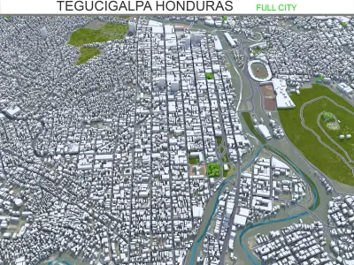 Tegucigalpa Honduras 20km Low-poly 3D model