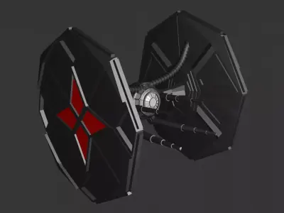 Custom Star wars Tie fighter Low-poly 3D model