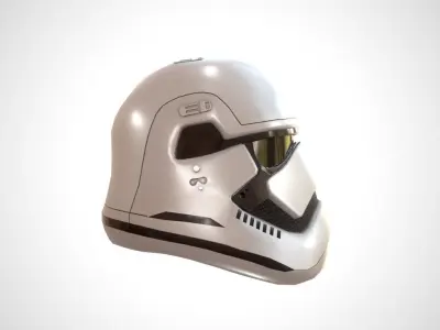 Star Wars Stormtrooper Helmet - White Plastic Low-poly 3D model