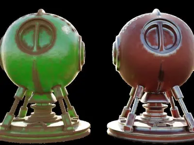 Blender smart material Rusty and metallic edges  Texture