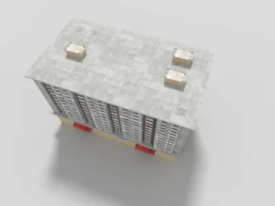 low poly commercial building 2 Low-poly 3D model