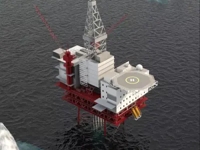 Jotun B Offshore Oil Platform Low-poly 3D model