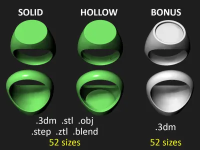 Round Signet Ring Pack