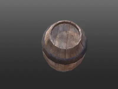 Medieval Barrel  Free low-poly 3D model