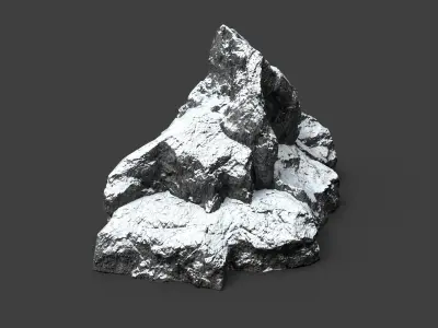 Snowy Rock 4-5 Low-poly 3D model