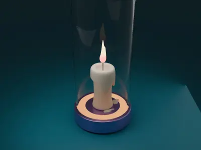 candle  flame art smoke  3D model